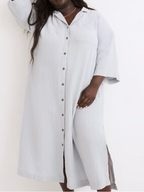 🧉Madewell Cotton Midi Length Button-Front Dress